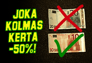 Joka kolmas kerta puoleen hintaan!